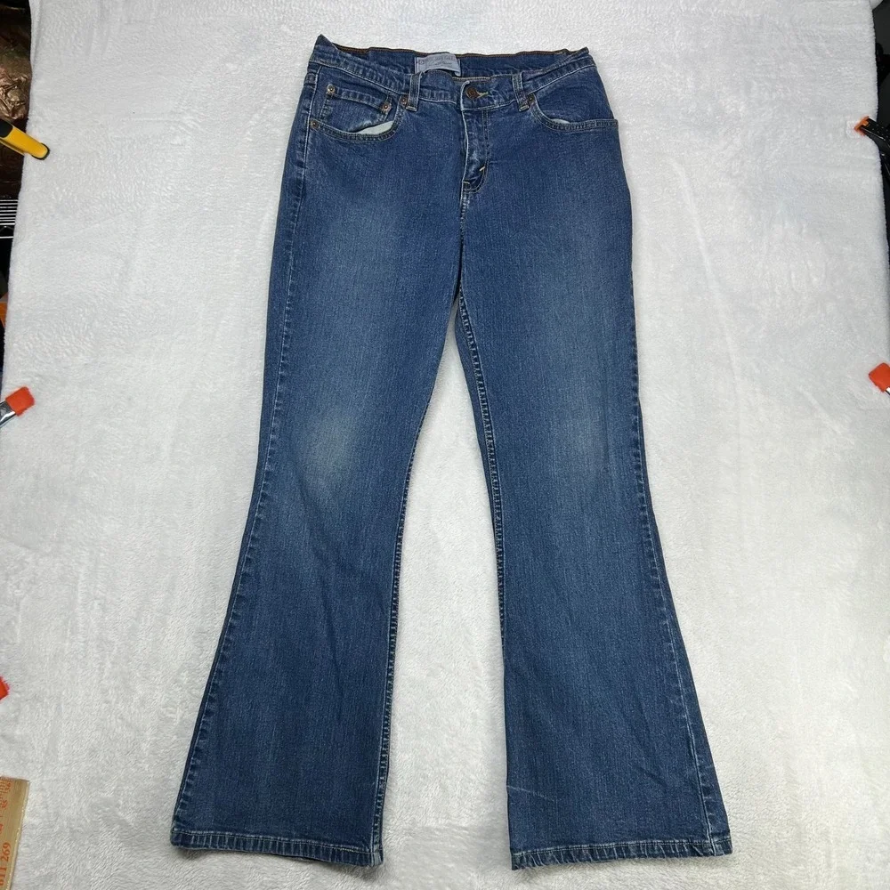 Levi‎ Strauss Signature Stretch Low Rise Flare Jeans Girls 16.5 Denim - 28X28
